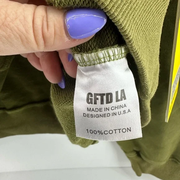 NWT GFTD‎ LA Pray For Gifted 313 Hoodie Wash Olive Green Men’s L Streetwear - Picture 8 of 12